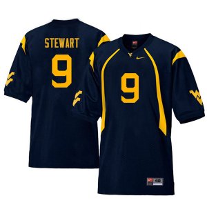 Men's West Virginia Mountaineers NCAA #9 Jovanni Stewart Navy Authentic Nike Retro Stitched College Football Jersey FN15O54BP